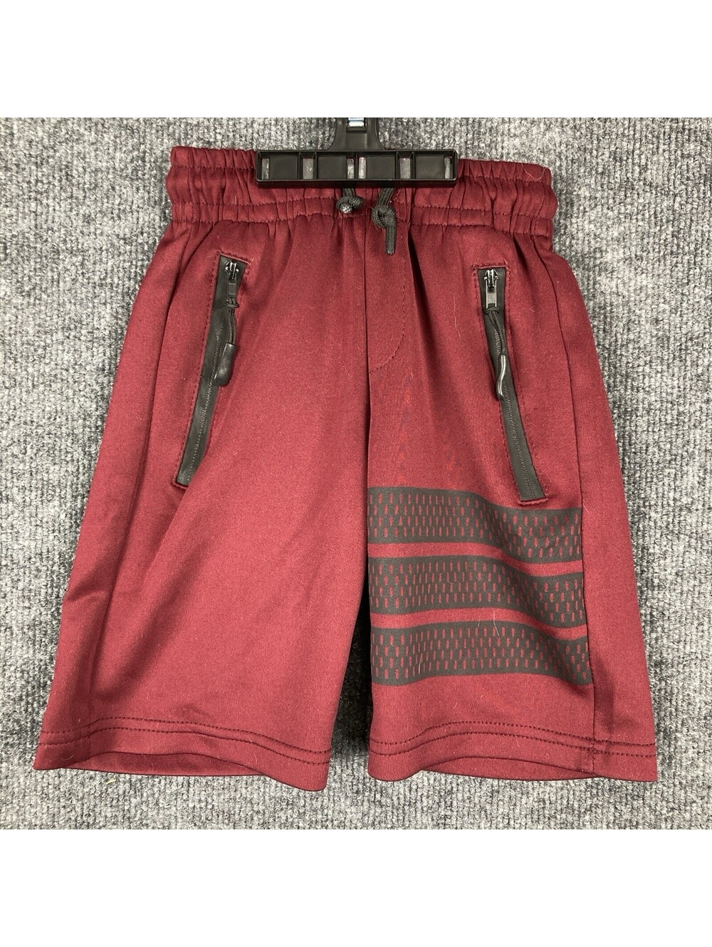 Public Record Little Boy Size Small (4) Maroon Zipper Pockets Athletic Shorts